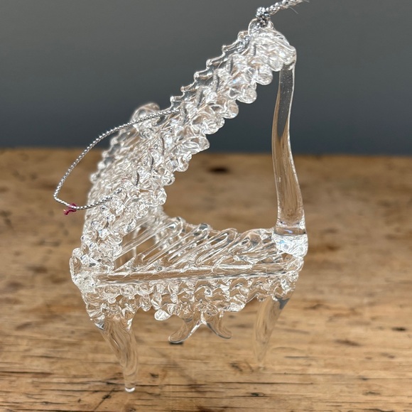 Two Ministure Spun Glass Clear Christmas Piano Ornaments - Picture 2 of 4